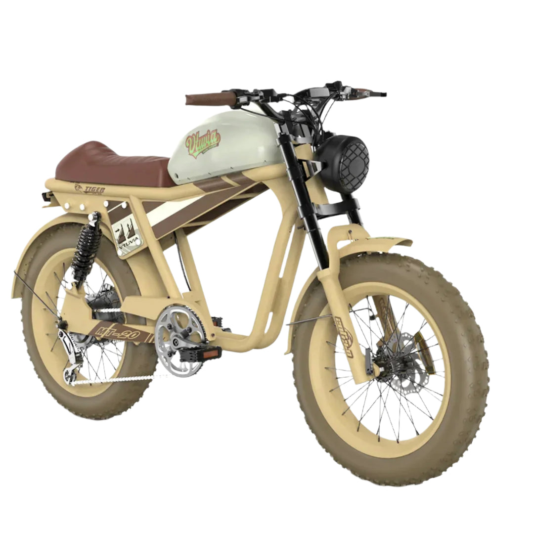 Qiolor Tiger RE| Cafe Racer Style, 26MPH, 400lb Cap Fat Tire E-Moped