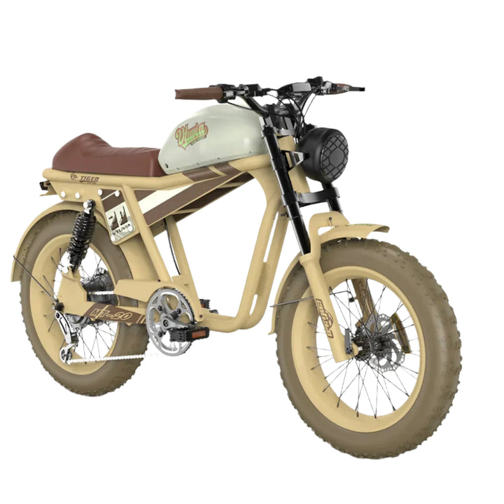 Qiolor Tiger RE| Cafe Racer Style, 26MPH, 400lb Cap Fat Tire E-Moped