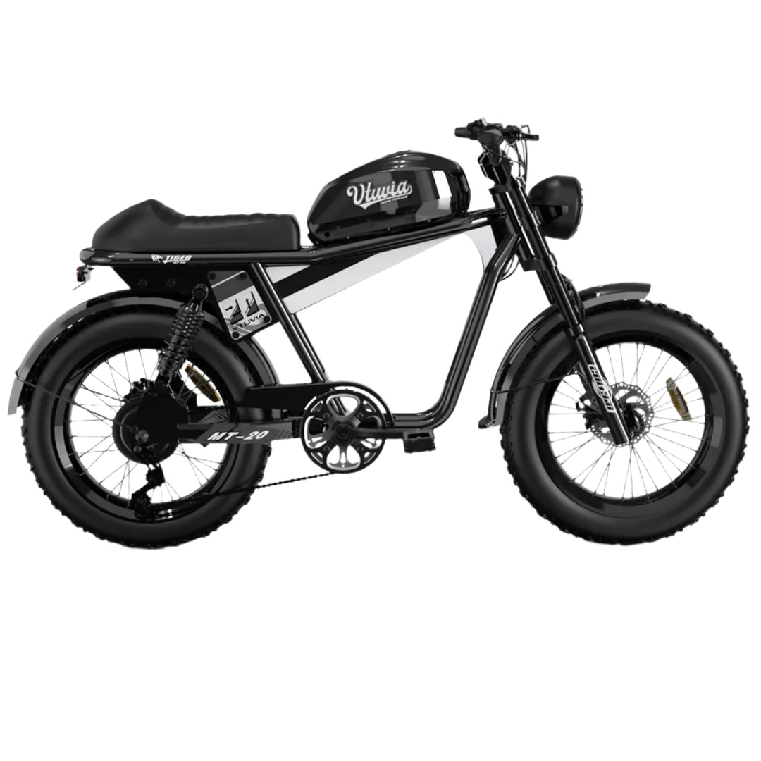 Qiolor Tiger RE| Cafe Racer Style, 26MPH, 400lb Cap Fat Tire E-Moped