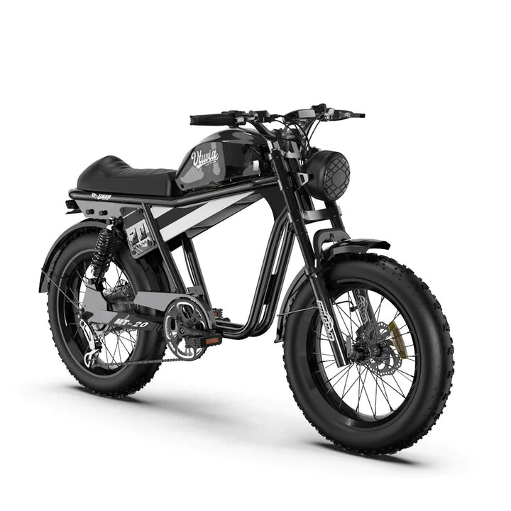 Qiolor Tiger RE| Cafe Racer Style, 26MPH, 400lb Cap Fat Tire E-Moped