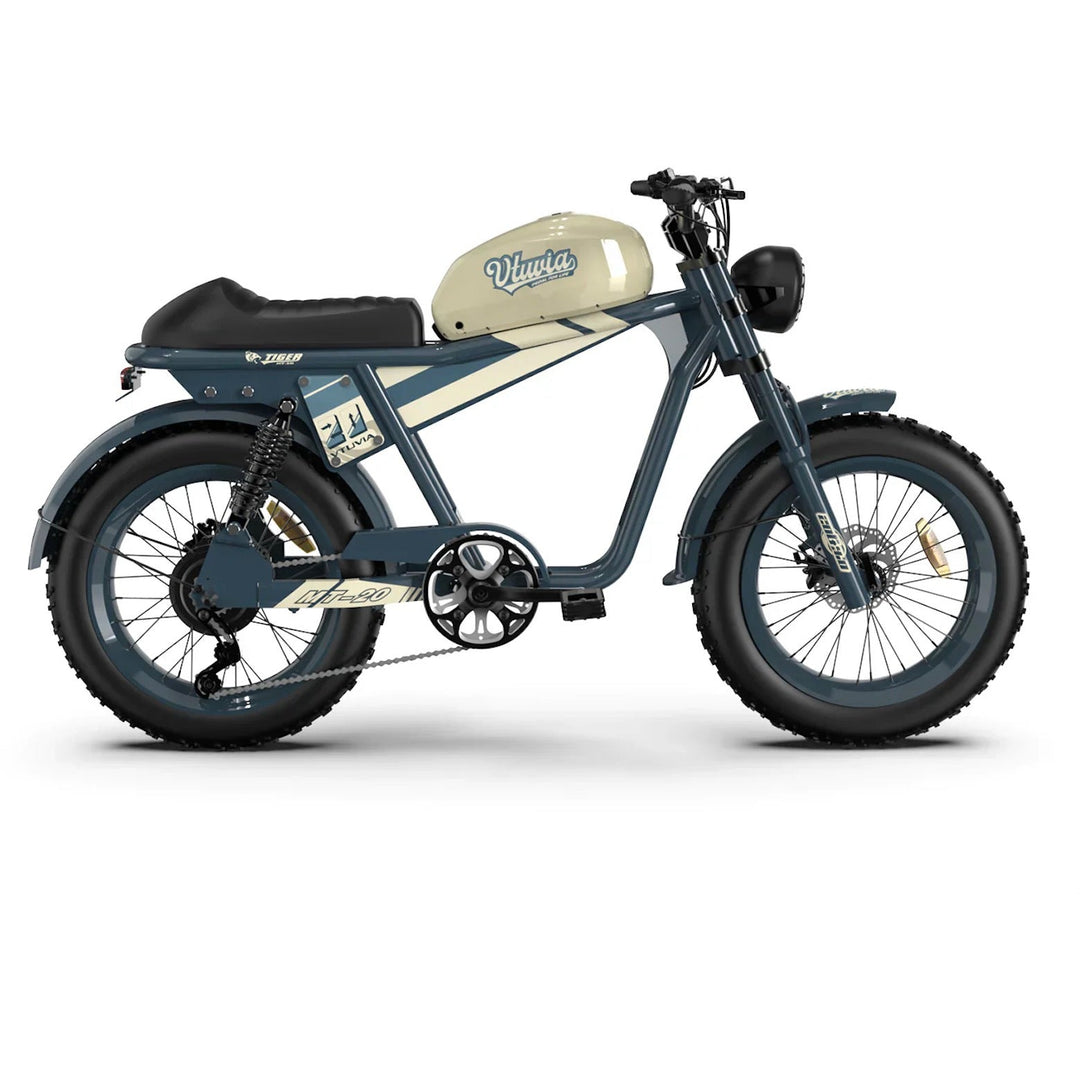 Qiolor Tiger RE| Cafe Racer Style, 26MPH, 400lb Cap Fat Tire E-Moped