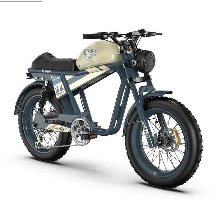 Qiolor Tiger RE| Cafe Racer Style, 26MPH, 400lb Cap Fat Tire E-Moped