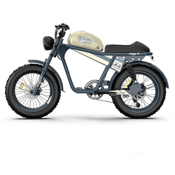 Qiolor Tiger RE| Cafe Racer Style, 26MPH, 400lb Cap Fat Tire E-Moped