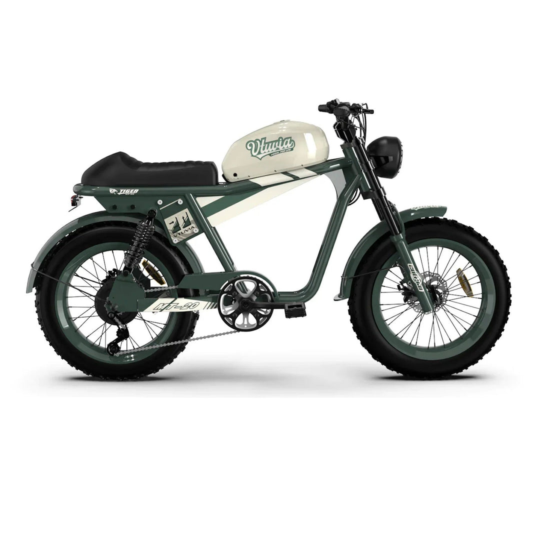 Qiolor Tiger RE| Cafe Racer Style, 26MPH, 400lb Cap Fat Tire E-Moped