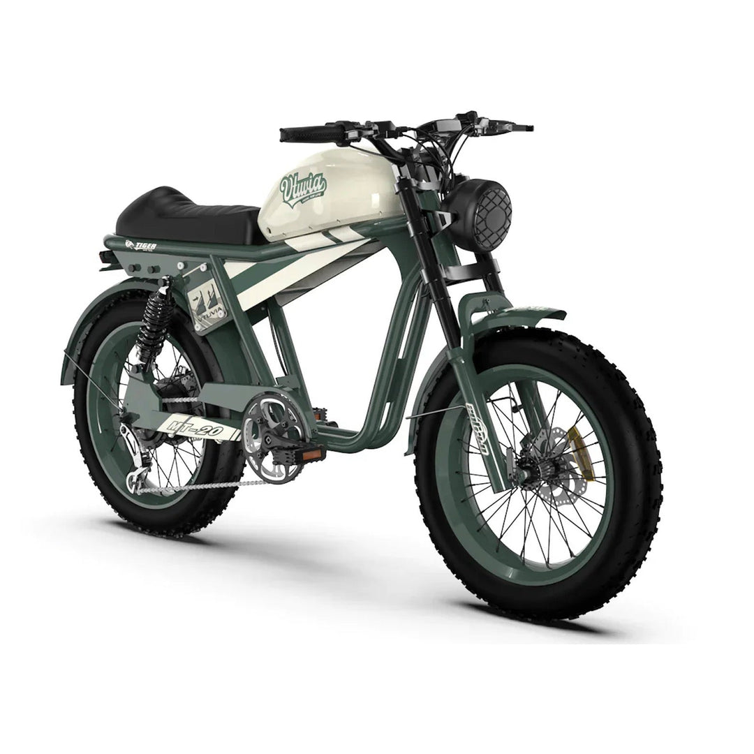 Qiolor Tiger RE| Cafe Racer Style, 26MPH, 400lb Cap Fat Tire E-Moped