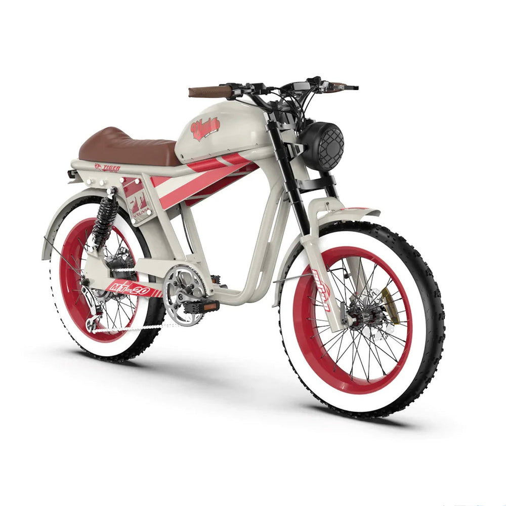 Qiolor Tiger RE| Cafe Racer Style, 26MPH, 400lb Cap Fat Tire E-Moped - EBike Haul
