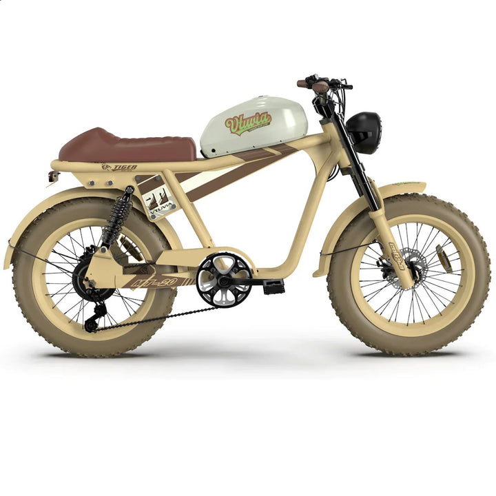 Qiolor Tiger RE| Cafe Racer Style, 26MPH, 400lb Cap Fat Tire E-Moped