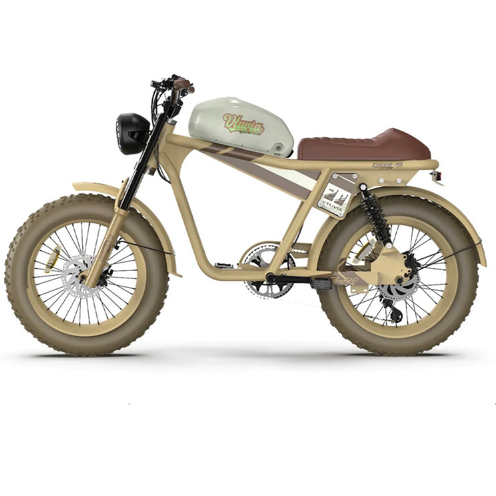 Qiolor Tiger RE| Cafe Racer Style, 26MPH, 400lb Cap Fat Tire E-Moped