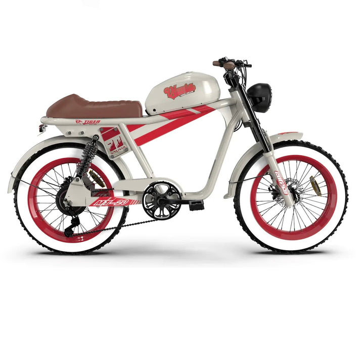 Qiolor Tiger RE| Cafe Racer Style, 26MPH, 400lb Cap Fat Tire E-Moped
