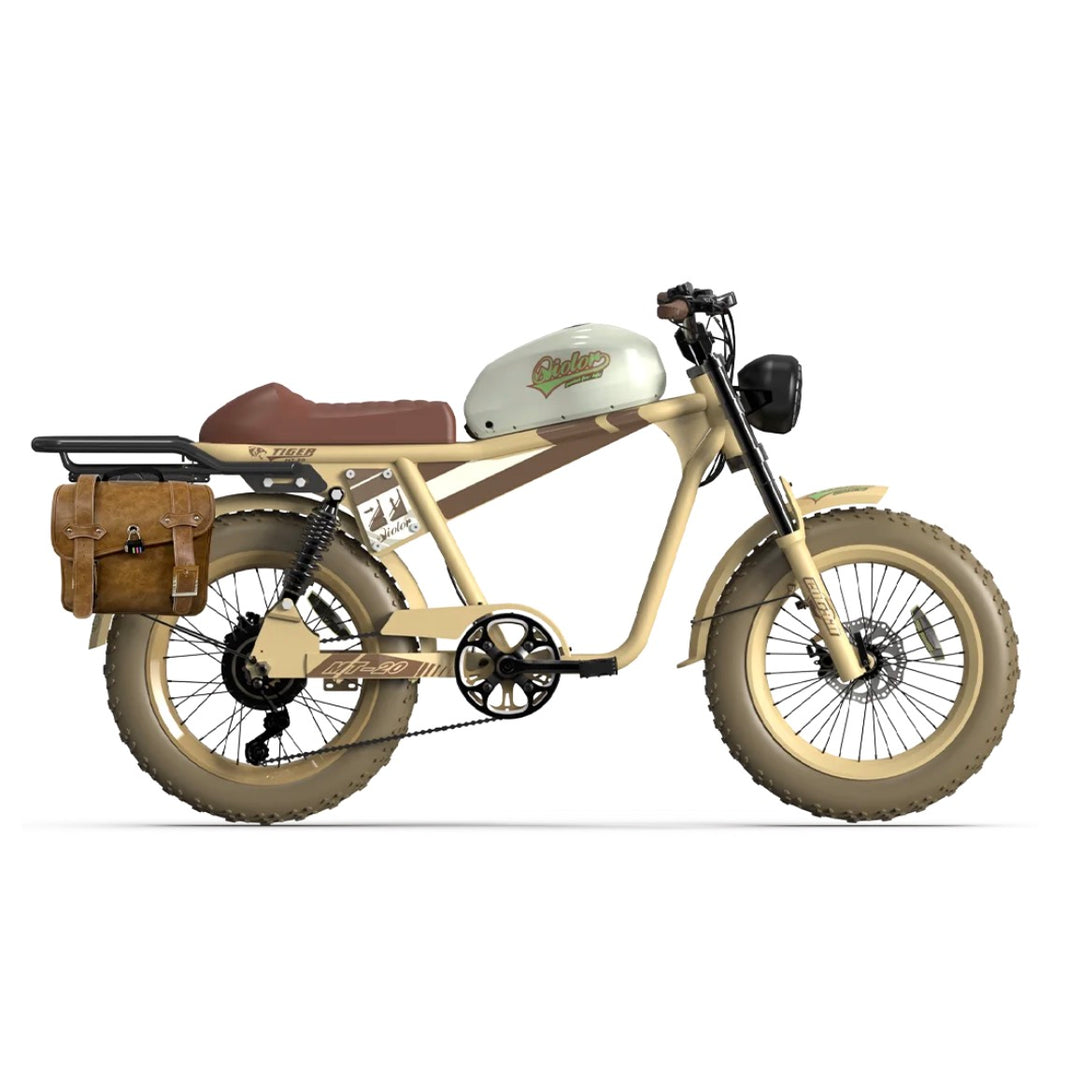 Qiolor Tiger RE| Cafe Racer Style, 26MPH, 400lb Cap Fat Tire E-Moped