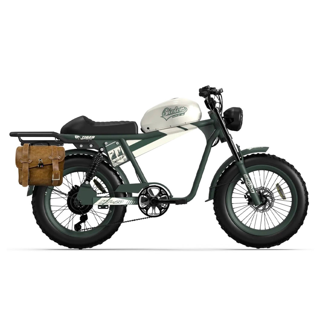 Qiolor Tiger RE| Cafe Racer Style, 26MPH, 400lb Cap Fat Tire E-Moped