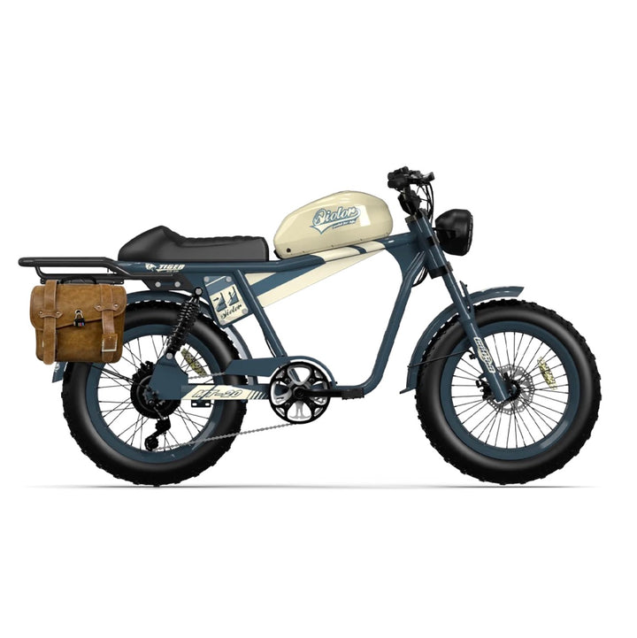 Qiolor Tiger RE| Cafe Racer Style, 26MPH, 400lb Cap Fat Tire E-Moped