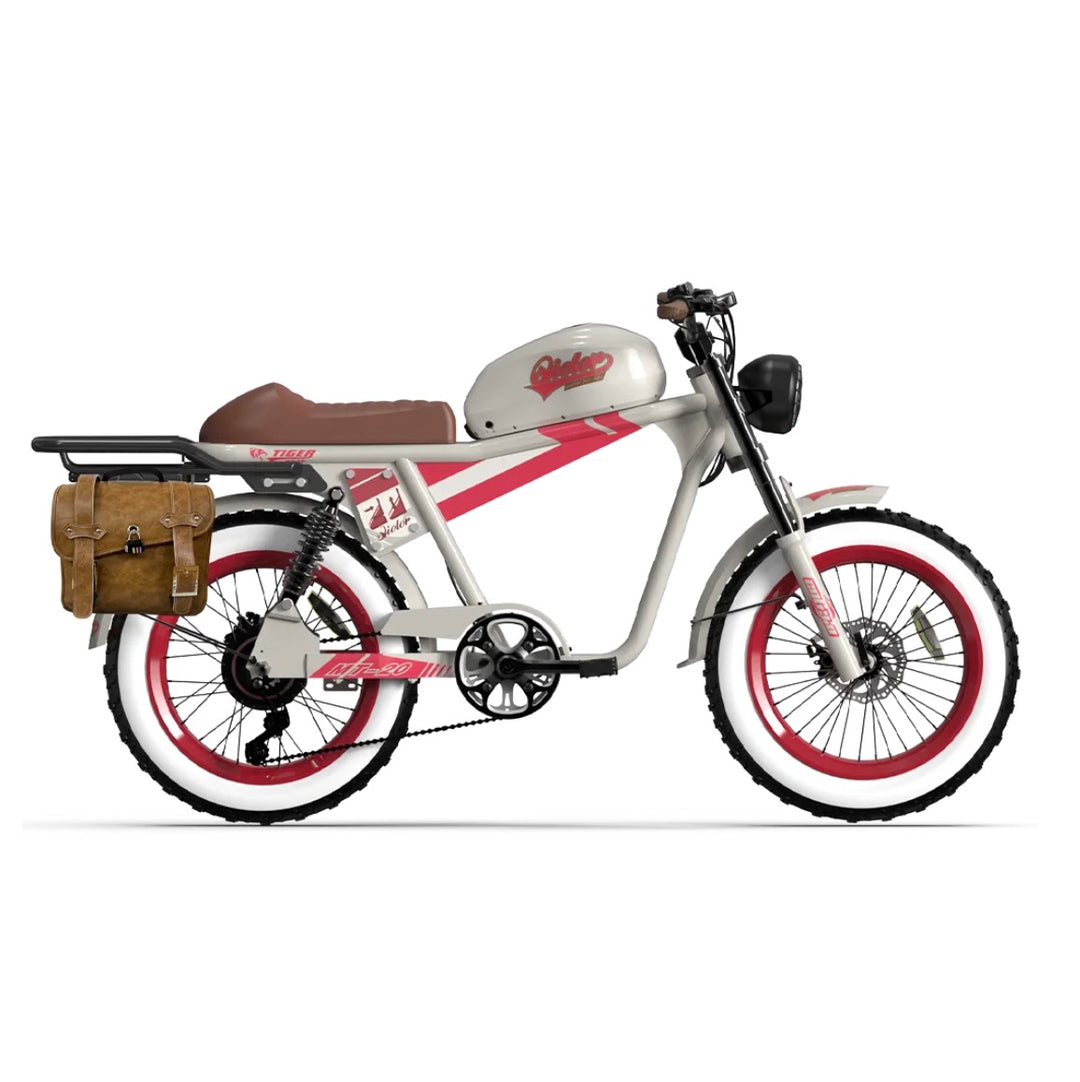 Qiolor Tiger RE| Cafe Racer Style, 26MPH, 400lb Cap Fat Tire E-Moped