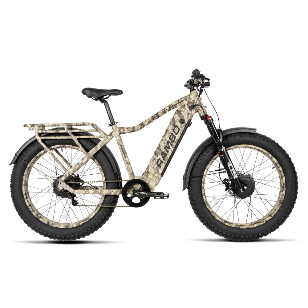 RAMBO Megatron 4.0| Dual 1000W Motors, 110-Mile Range AWD Electric Bike - EBike Haul