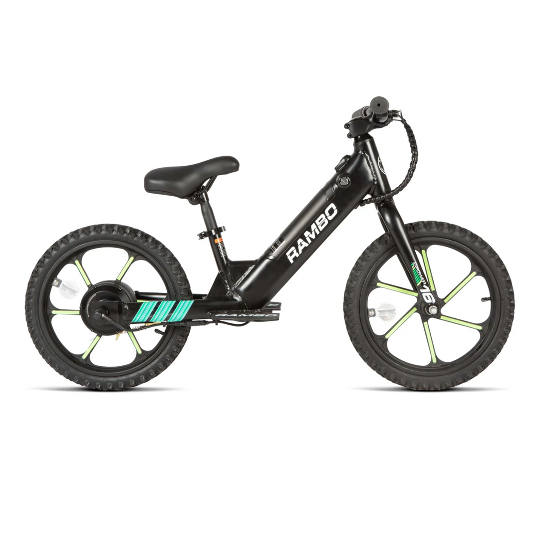 RAMBO| Lil' Whip 16" E-Moto Kids' Electric Balance Bike for Young Riders