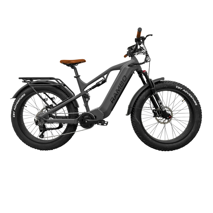 RAMBO Dominator HD| 1000W Mid-Drive Full Suspension Fat Tire Electric Bike