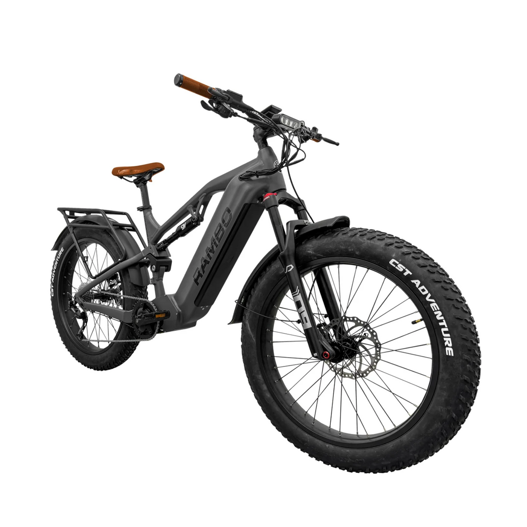 RAMBO Dominator HD| 1000W Mid-Drive Full Suspension Fat Tire Electric Bike