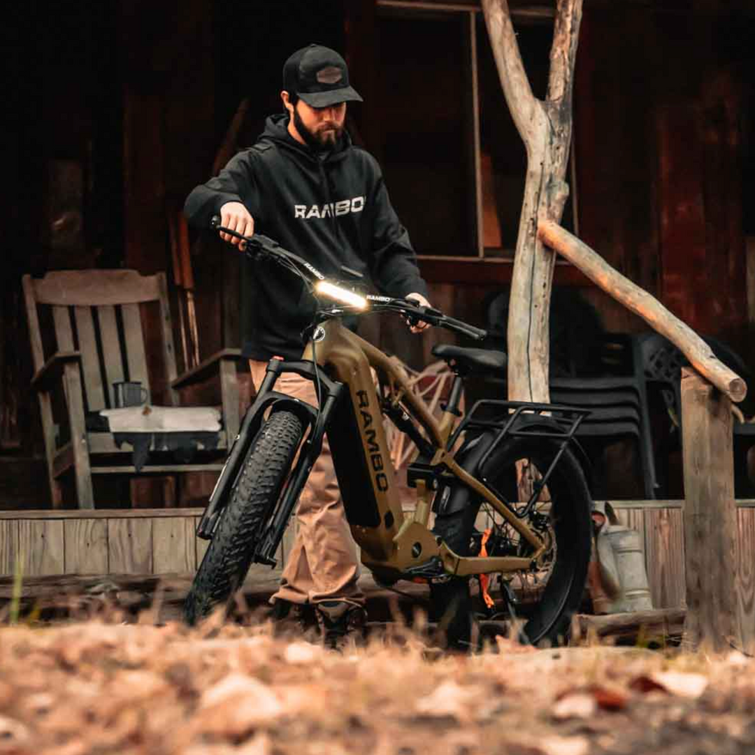RAMBO Dominator HD| 1000W Mid-Drive Full Suspension Fat Tire Electric Bike