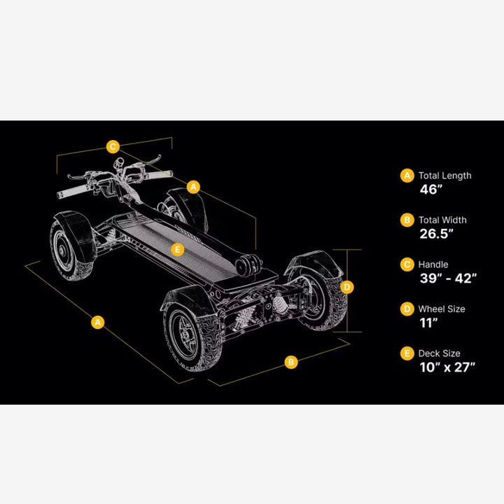 Cycleboard X-QUAD 3000| 4 Wheel Electric Vehicle 50+ Mile Range,27 MPH