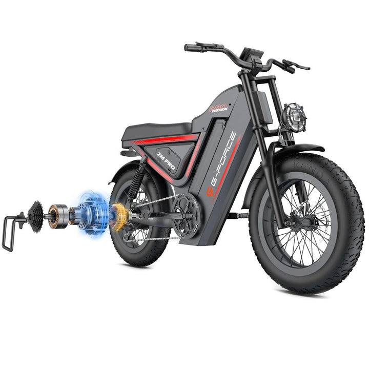 G-FORCE ZM PRO 1500W Peak, 200-Mile, Full Suspension Fat Tire E-Bike