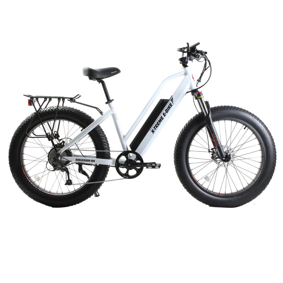 X-Treme Boulderado 48 Volt 17 Amp Fat Tire Step-Through Electric Mountain Bike