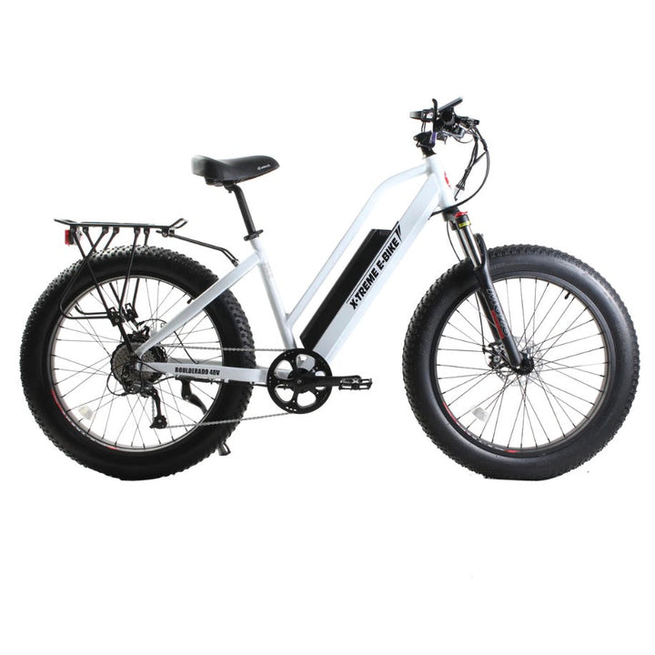 X-Treme Boulderado 48 Volt 17 Amp Fat Tire Step-Through Electric Mountain Bike