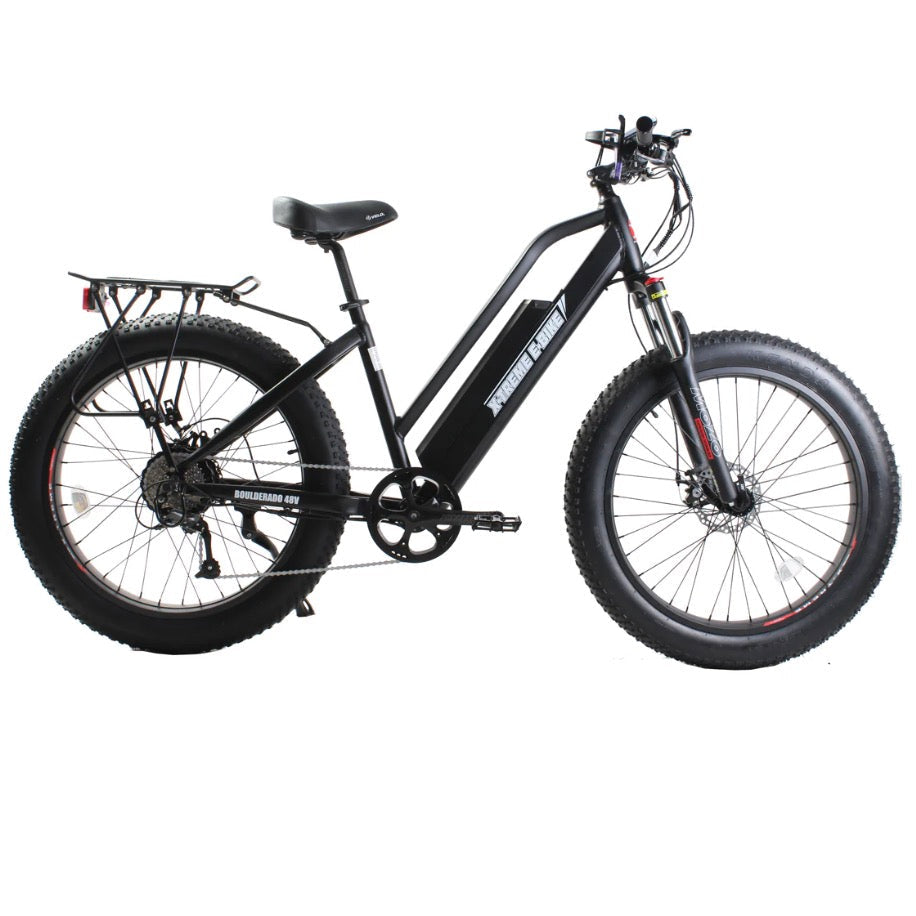 X-Treme Boulderado 48 Volt 17 Amp Fat Tire Step-Through Electric Mountain Bike