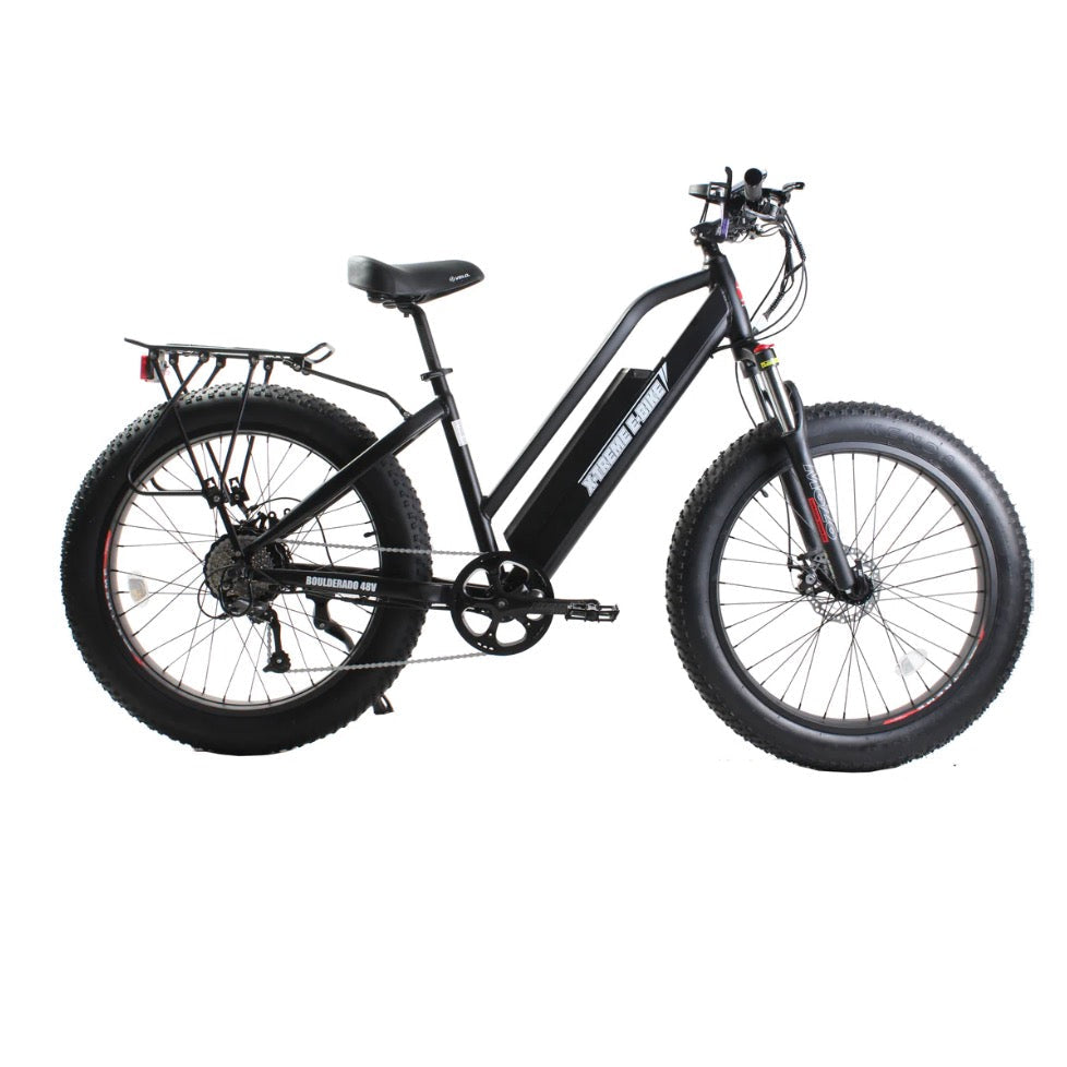 X-Treme Boulderado 48 Volt 10 Amp Fat Tire Step-Through Electric Mountain Bike