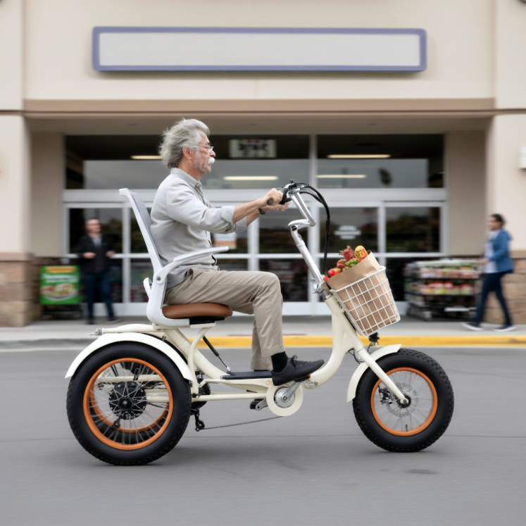 Sixthreezero Simple Glide 750W Recumbent E Trike w/ Footrest & Hitch Connector