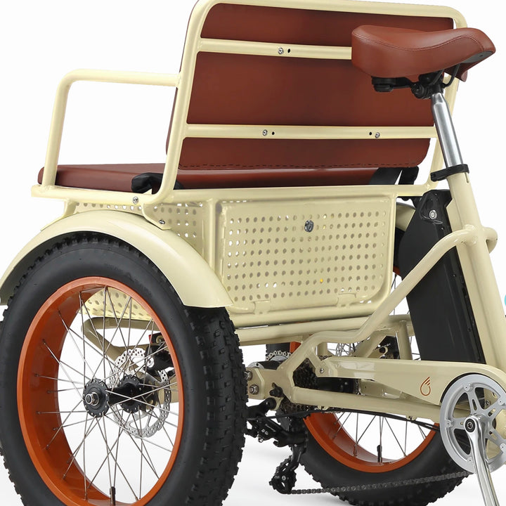 Sixthreezero Simple Step Thru Fat Tire 3 Wheel Electric Bike Rear Seat