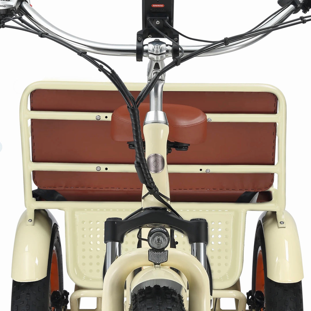 Sixthreezero Simple Step Thru Fat Tire 3 Wheel Electric Bike Rear Seat