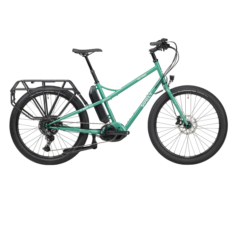Surly Skid Loader Cargo Ebike - 27.5'' Steel Illegal Smile Green Medium