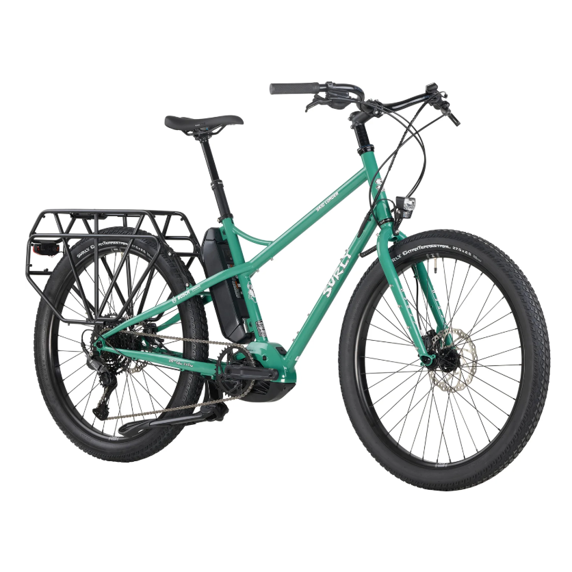 Surly Skid Loader Cargo Ebike - 27.5'' Steel Illegal Smile Green Medium