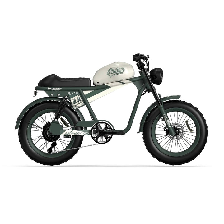 Qiolor Tiger RE| Cafe Racer Style, 26MPH, 400lb Cap Fat Tire E-Moped
