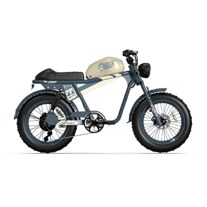 Qiolor Tiger RE| Cafe Racer Style, 26MPH, 400lb Cap Fat Tire E-Moped