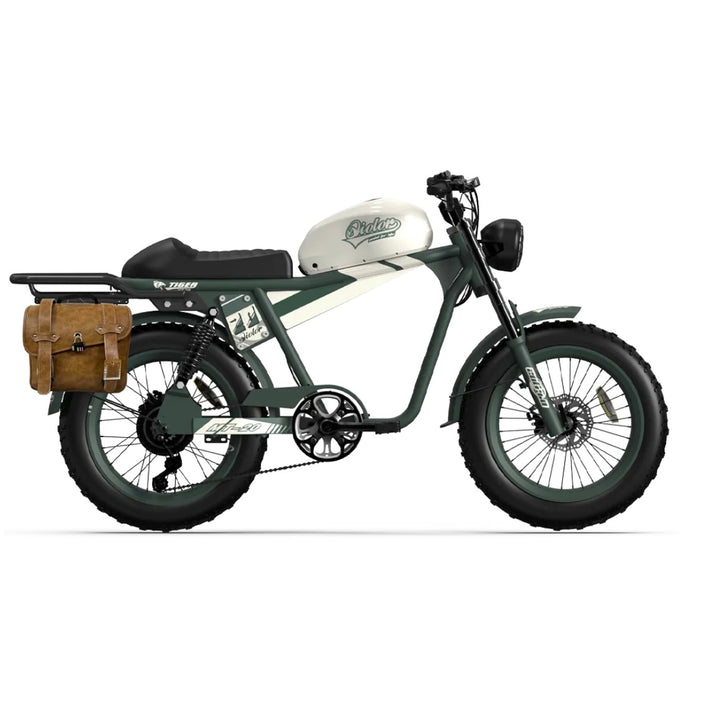 Qiolor Tiger RE| Cafe Racer Style, 26MPH, 400lb Cap Fat Tire E-Moped