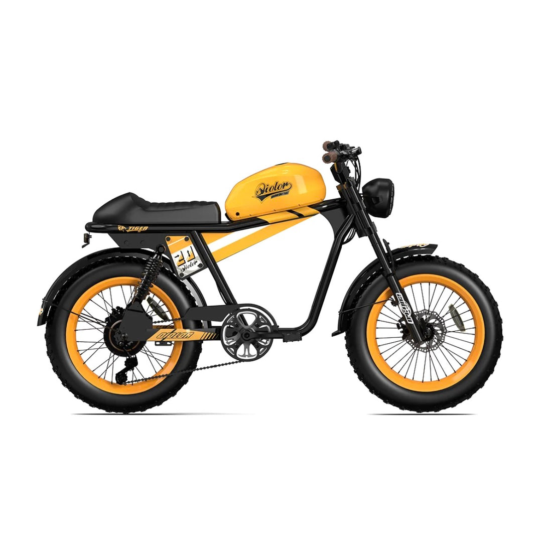 Qiolor Tiger RE| Cafe Racer Style, 26MPH, 400lb Cap Fat Tire E-Moped