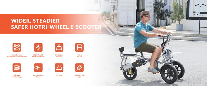 Afreda S8 Stable 3-Wheel Foldable Electric Scooter with App Control