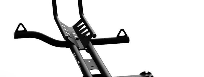 StableStop Mini Chock:  One-piece tire stop wedges front tires up to 5" wide into chock, maximizes support, and holds e bikes upright while securing tie-downs.
