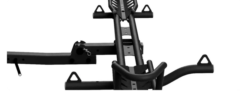 BroadPull Mini Arm: Patented front tie-down arm provides main support for electric bike stabilization. Rear tie down arm prevents rear tire from bouncing out of track.