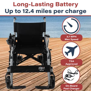 Zip'r Transport Lite Portable Power Wheelchair | Travel-Friendly, 220lb Capacity