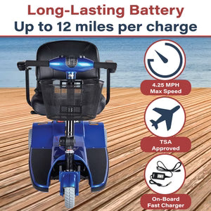 Zip'r 3 Wheel Traveler Mobility Scooter| Long Range ,Portable,TSA Approved