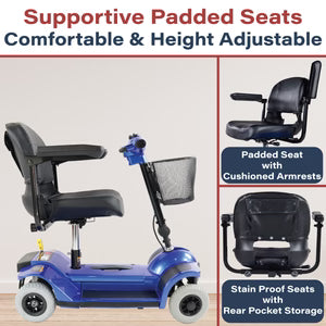 Zip'r 4 Wheel Traveler Mobility Scooter|Portable, Stable, for Adults & Seniors