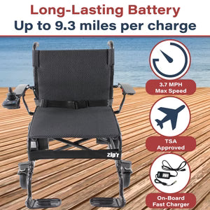 Zipr Carbon Fiber Power Electric Wheelchair | 28 Lbs, TSA Approved, Folding