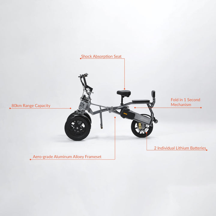 Afreda S8 Stable 3-Wheel Foldable Electric Scooter with App Control Electric Scooters 500W Standard Version 7