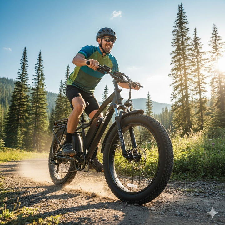 CEMOTO B28D 26" Fat Tire Mountain Ebike 750W 1500W Peak Foldable All-Terrain Mountain Electric Bikes 5