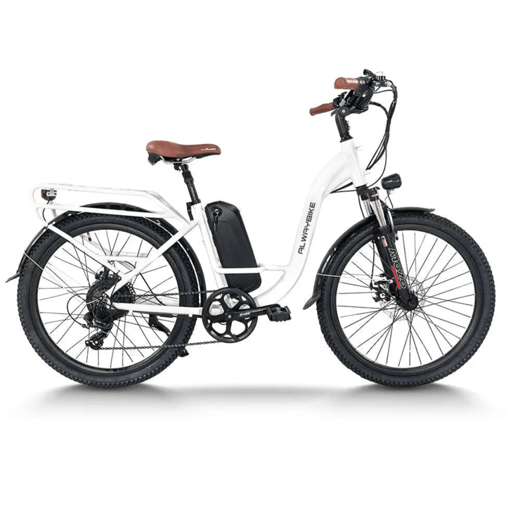 CEMOTO EB40 Electric City Commuter Bike 500W 40 Mile Range Commuter Electric Bikes White 1
