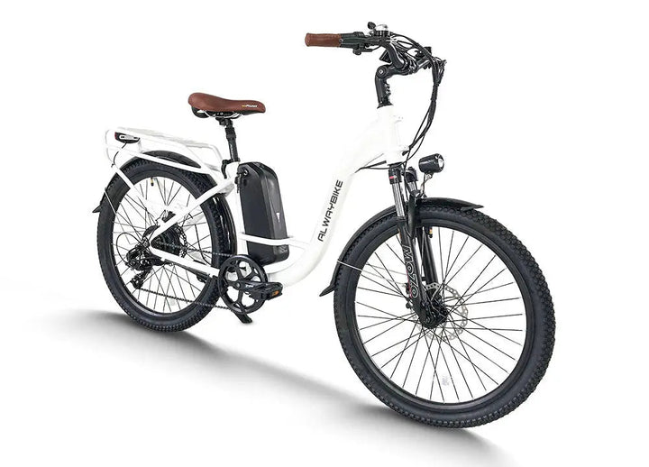 CEMOTO EB40 Electric City Commuter Bike 500W 40 Mile Range Commuter Electric Bikes White 2