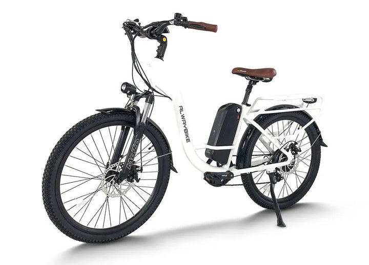 CEMOTO EB40 Electric City Commuter Bike 500W 40 Mile Range Commuter Electric Bikes White 4