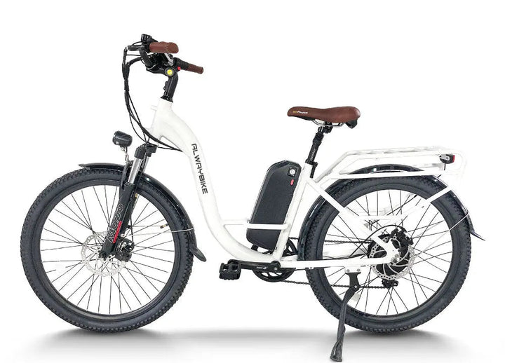 CEMOTO EB40 Electric City Commuter Bike 500W 40 Mile Range Commuter Electric Bikes White 3